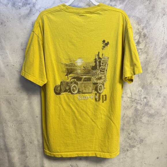 Surf's Up T shirt Mens XL 23x29 Yellow Summer Surfing Beach Alstyle - Picture 1 of 12